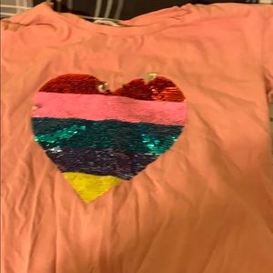 Pink shirt with holographic heart